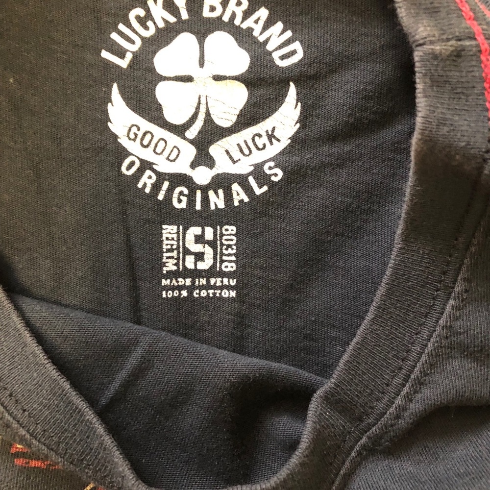 Lucky brand Vintage good luck originals  100% cotton Tee shirt mens sz sm - Picture 3 of 3